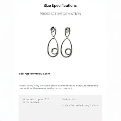 Postmodern Minimalist Drop Earrings - 3D Linear Water Drop Design - Support & Protection