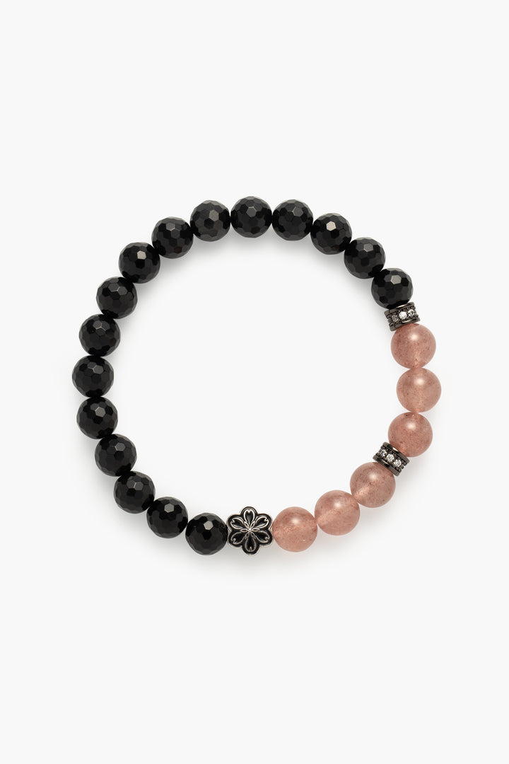 Birthstone Pink Strawberry Quartz Bracelet - OCT - Quarter Eclipse - Mulstio - 1