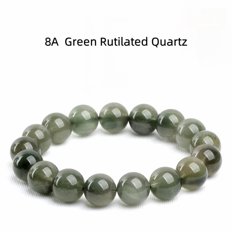 Natural Green Rutilated Quartz - 8A - Rare Hair-like Inclusion Gemstone for Wealth & Abundance