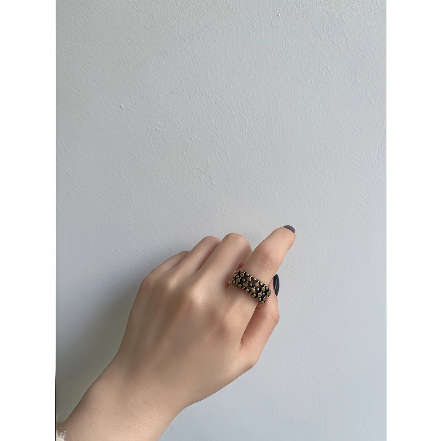 Honeycomb Retro Hollow Bead Adjustable Ring in Gold, Silver & Copper