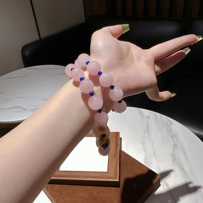 Rose Quartz Lapis Lazuli Elastic Necklace Bracelet