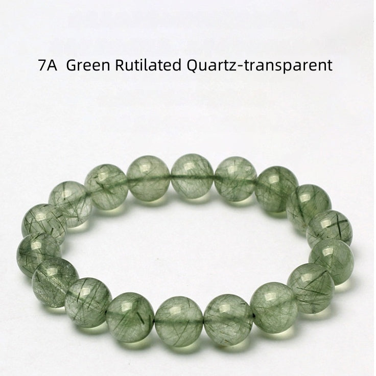 Natural Green Rutilated Quartz - 7A - Rare Hair-like Inclusion Gemstone for Wealth & Abundance