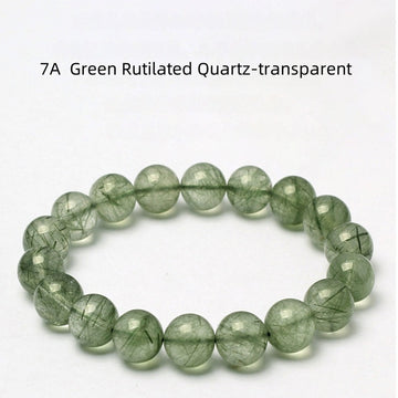 Natural Green Rutilated Quartz - 7A - Rare Hair-like Inclusion Gemstone for Wealth & Abundance