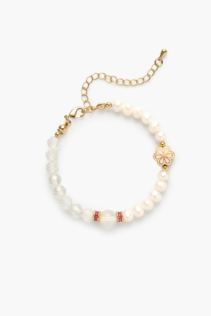 Birthstone Topaz Pearl Spliced Bracelet - APR Mulstio - 1