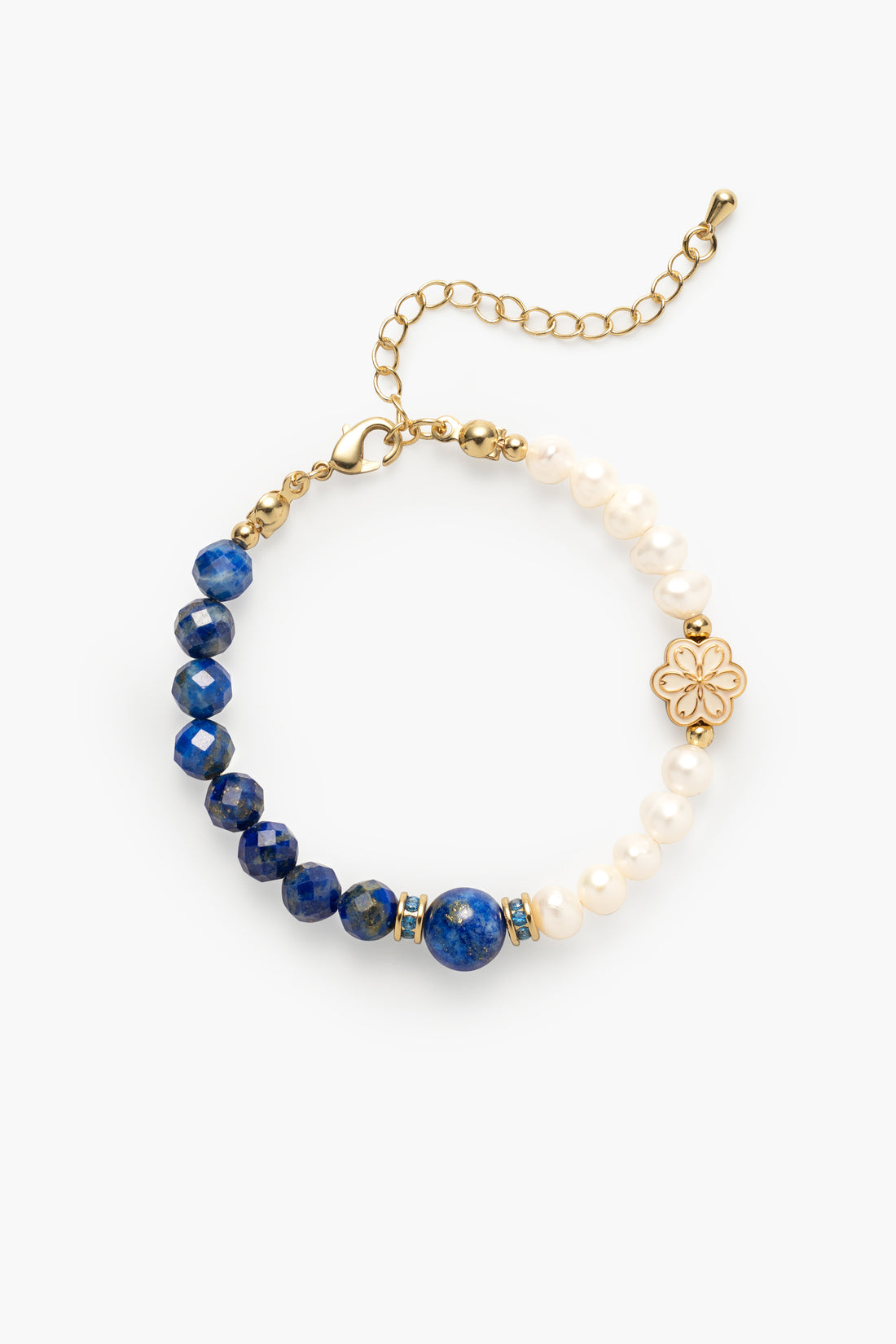 Birthstone Lazurite Pearl Spliced Bracelet - SEP - Mulstio - 1