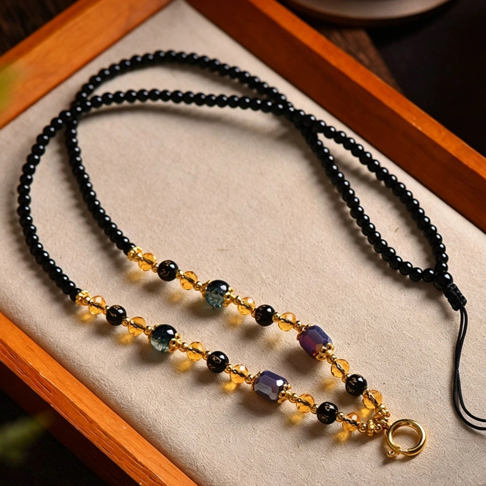 Mulstio Austrian Crystal Healing Necklace Cord Handcrafted Spiritual Protection Jewelry for Women