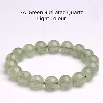 Natural Green Rutilated Quartz -3A Light Green- Rare Hair-like Inclusion Gemstone for Wealth & Abundance