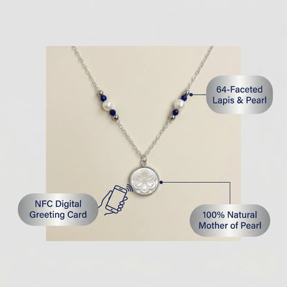 925 Silver NFC Smart Necklace: Tap to reveal your custom video, photo, or text memories with 12 birthstones.