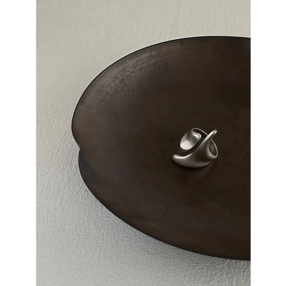 Abstract River Design Matte Silver Adjustable Ring