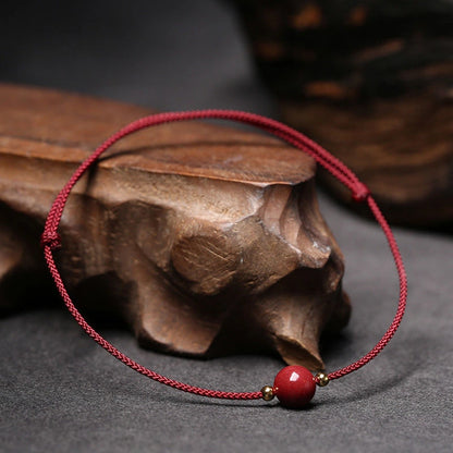 Cinnabar Bead Red String Lucky Bracelet / Anklet (3 Colors) - Fire Element, Prosperity & Protection