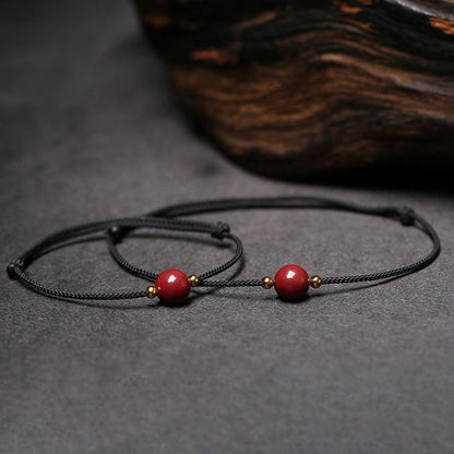 Cinnabar Bead Red String Lucky Bracelet / Anklet (3 Colors) - Fire Element, Prosperity & Protection