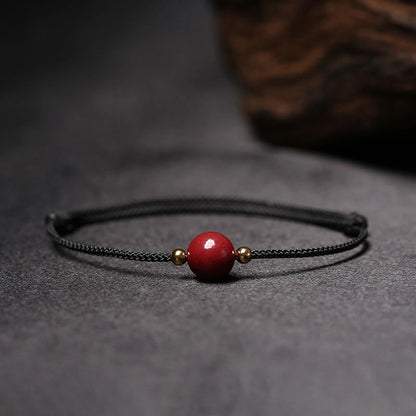 Cinnabar Bead Red String Lucky Bracelet / Anklet (3 Colors) - Fire Element, Prosperity & Protection