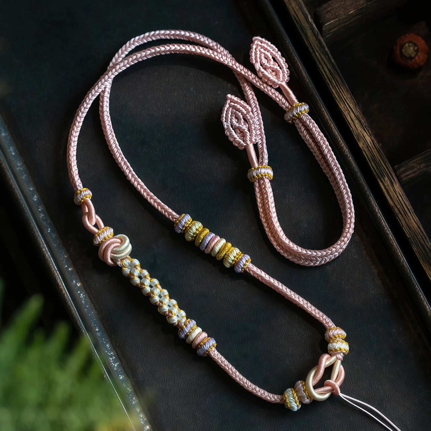 Cloud Weave Multi-Knot String Necklace - Adjustable Asymmetric Handmade Cord