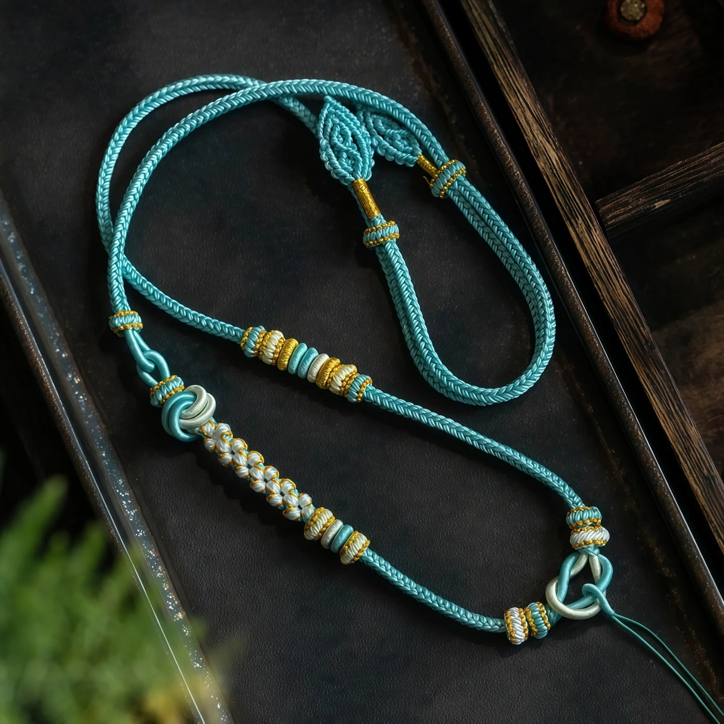 Cloud Weave Multi-Knot String Necklace - Adjustable Asymmetric Handmade Cord