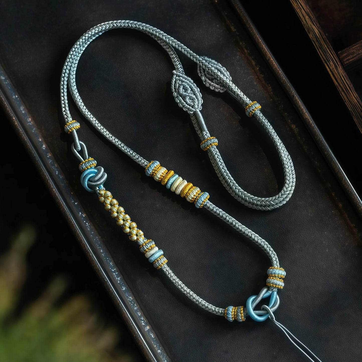 Cloud Weave Multi-Knot String Necklace - Adjustable Asymmetric Handmade Cord
