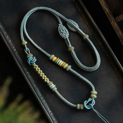 Cloud Weave Multi-Knot String Necklace - Adjustable Asymmetric Handmade Cord