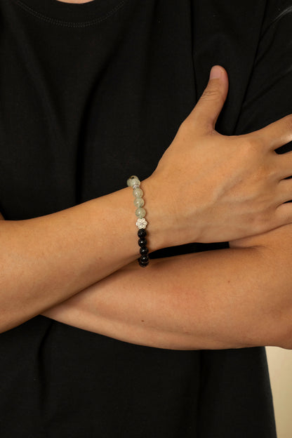 Birthstone Prehnite Bracelet - AUG - Quarter Eclipse Mulstio - 2