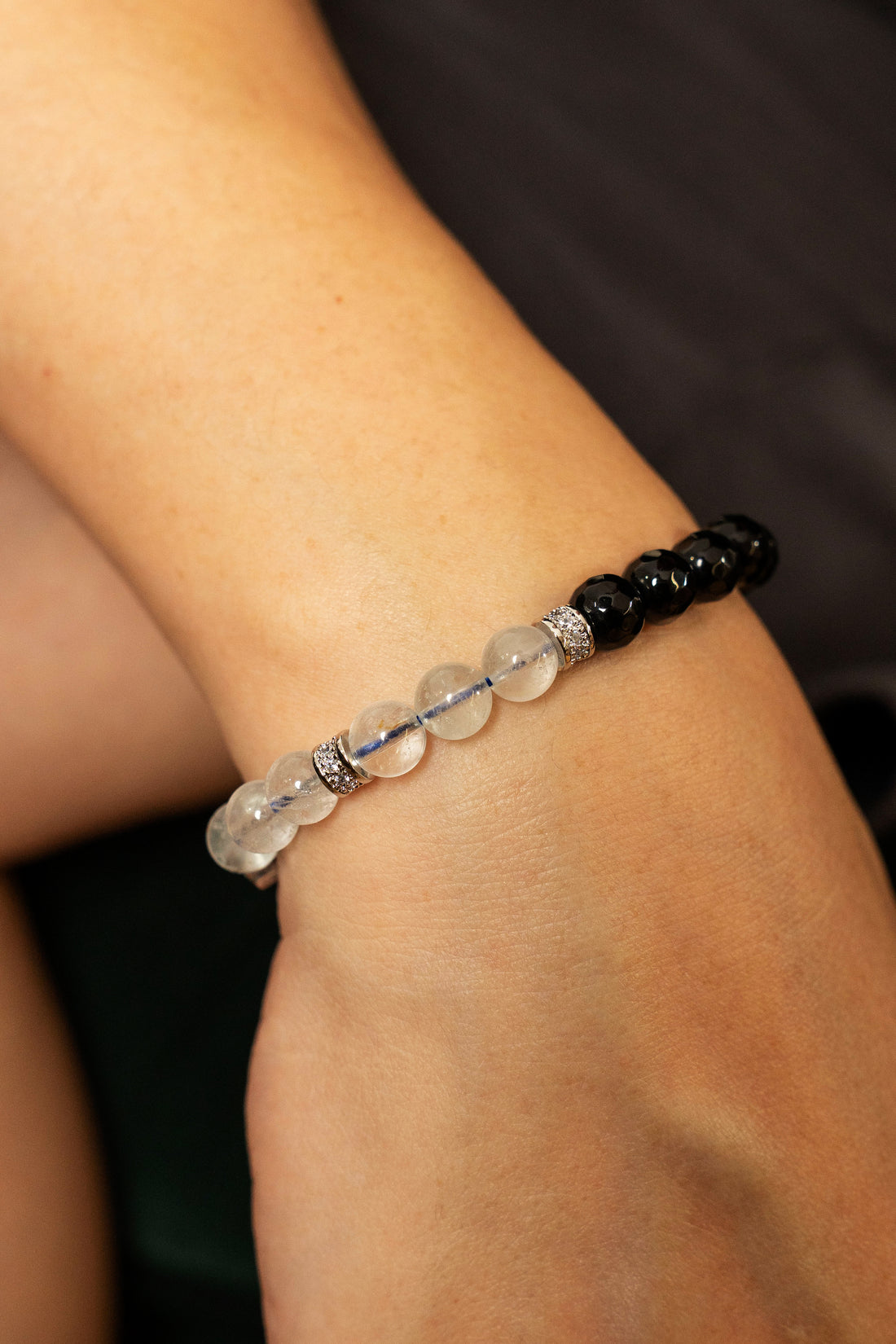 Birthstone Topaz Bracelet - APR - Quarter Eclipse - mulstio -7