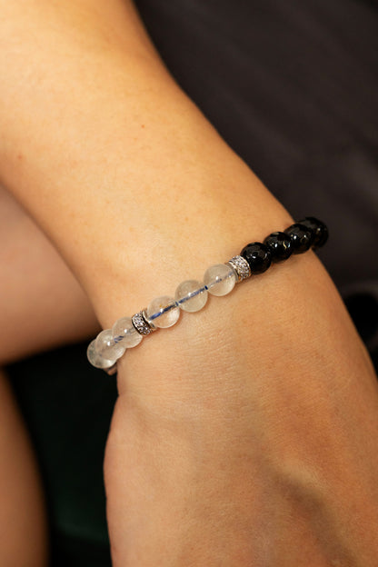 Birthstone Topaz Bracelet - APR - Quarter Eclipse - mulstio -7