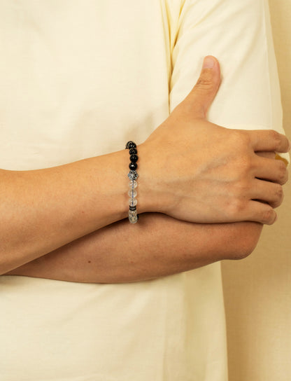 Birthstone Topaz Bracelet - APR - Quarter Eclipse - Mulstio -2