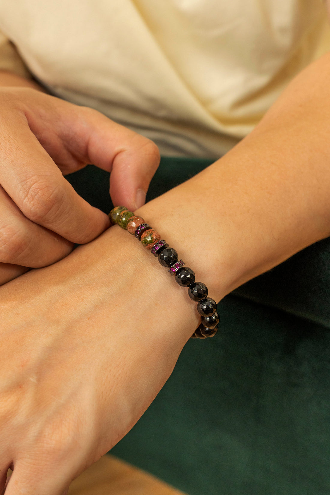 Birthstone Unakite Bracelet - MAY - Half Eclipse - Mulstio - 6
