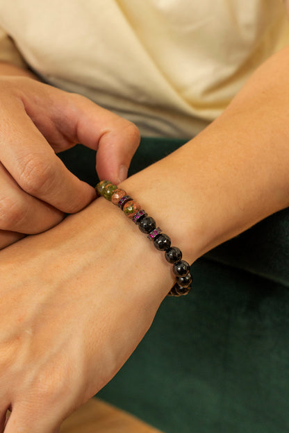 Birthstone Unakite Bracelet - MAY - Half Eclipse - Mulstio - 6