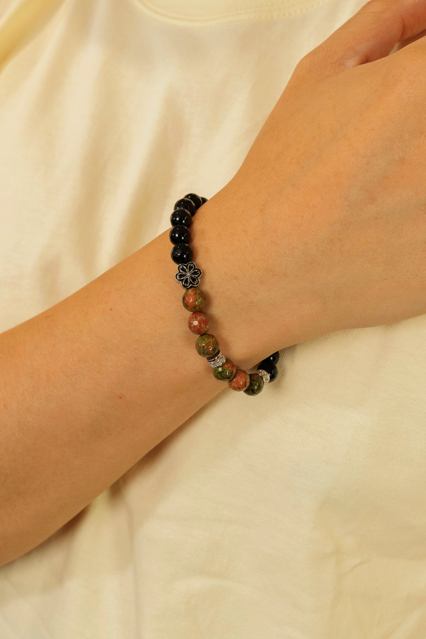 Birthstone Unakite Bracelet - MAY - Quarter Eclipse - Mulsito -4