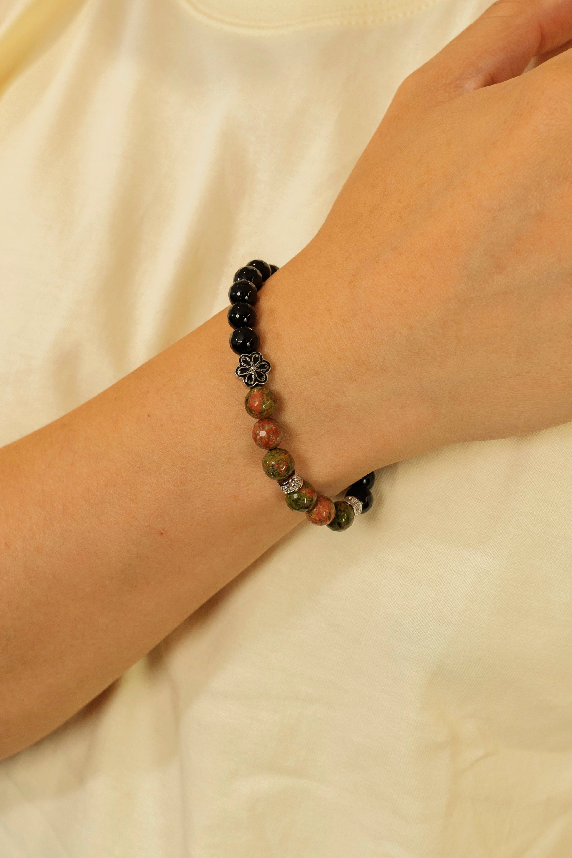 Birthstone Unakite Bracelet - MAY - Quarter Eclipse - Mulsito -4