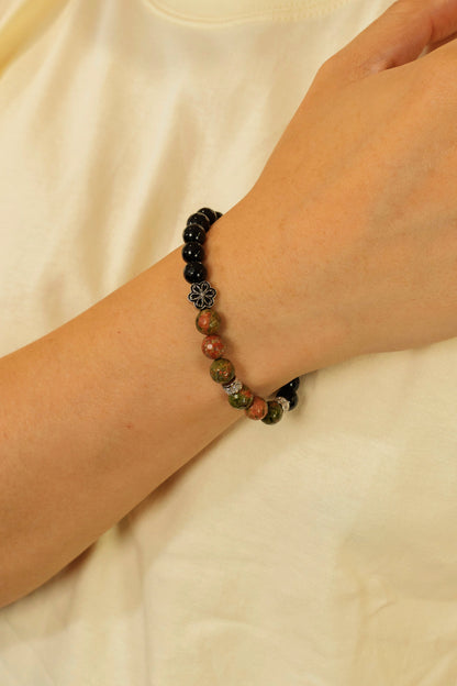 Birthstone Unakite Bracelet - MAY - Quarter Eclipse - Mulsito -4