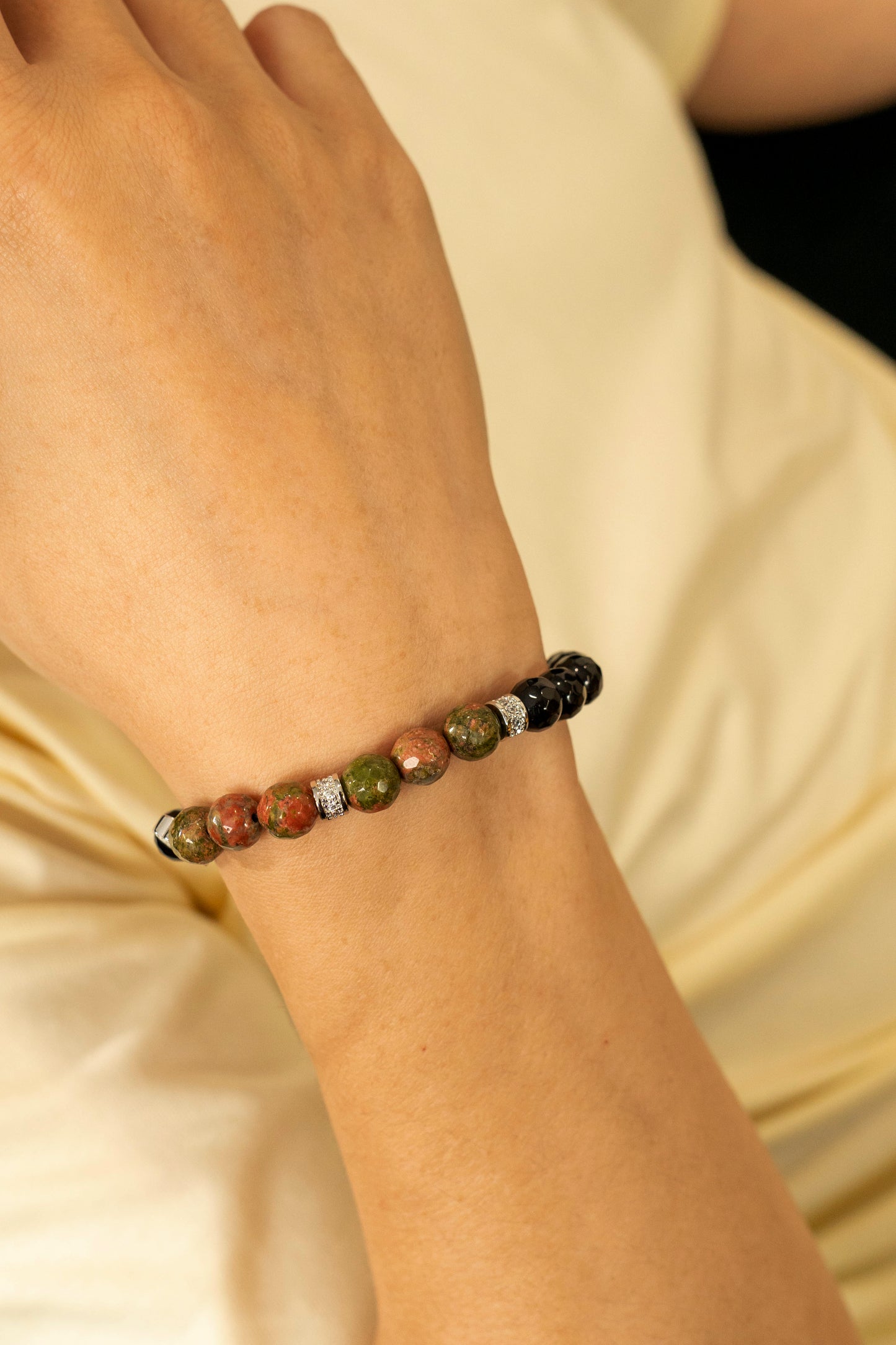 Birthstone Unakite Bracelet - MAY - Quarter Eclipse - Mulsito -6