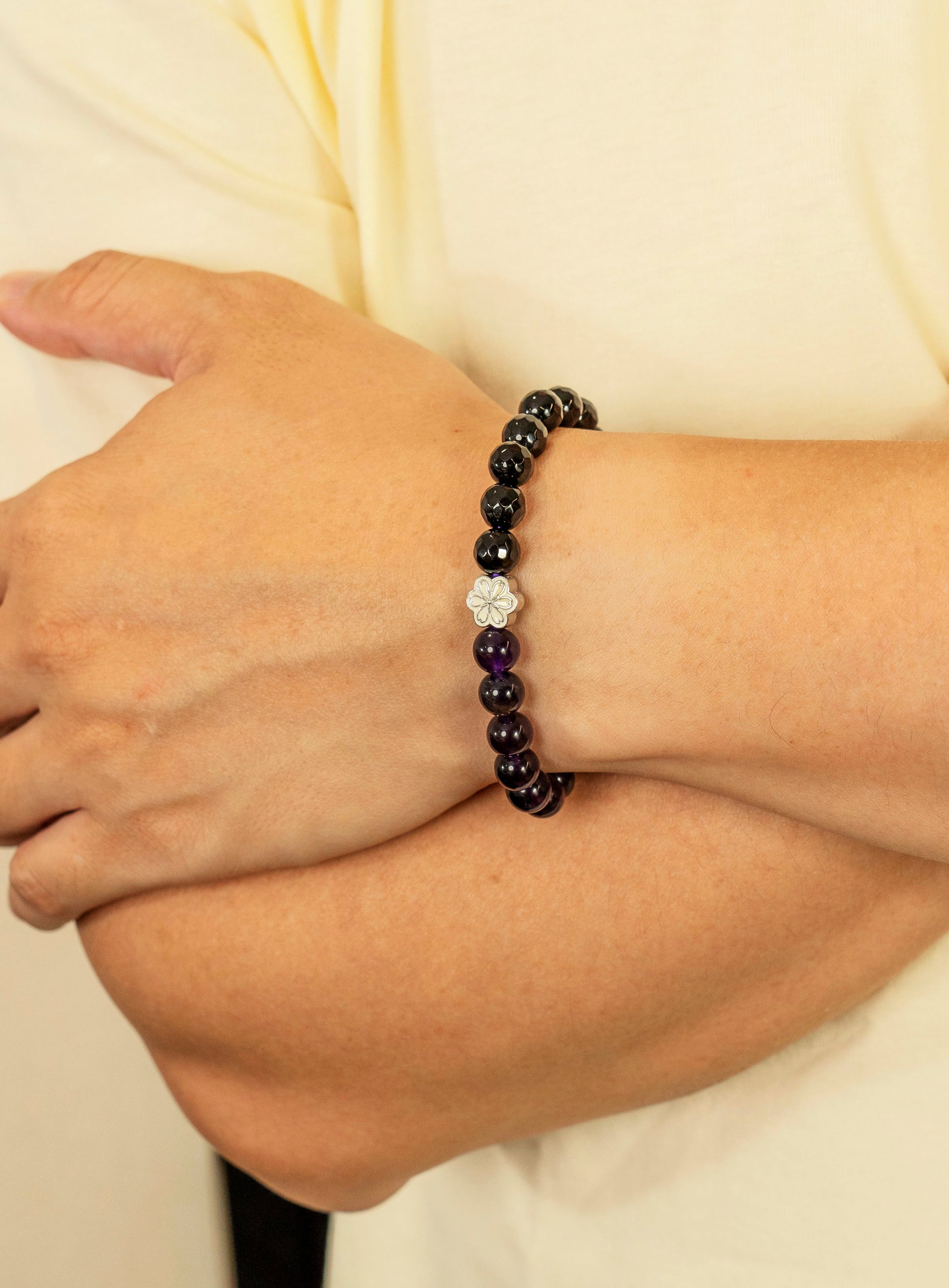 Birthstone Amethyst Bracelet - FEB - Half Eclipse - Mulsito -4
