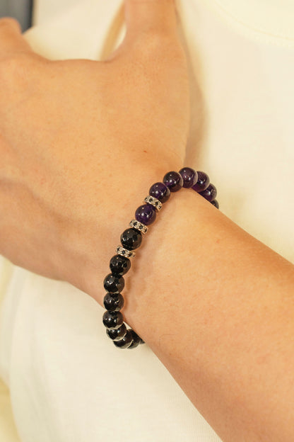 Birthstone Amethyst Bracelet - FEB - Half Eclipse - Mulsito -8