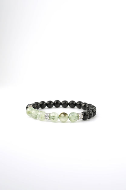 Birthstone Prehnite Bracelet - AUG - Quarter Eclipse Mulstio - 5