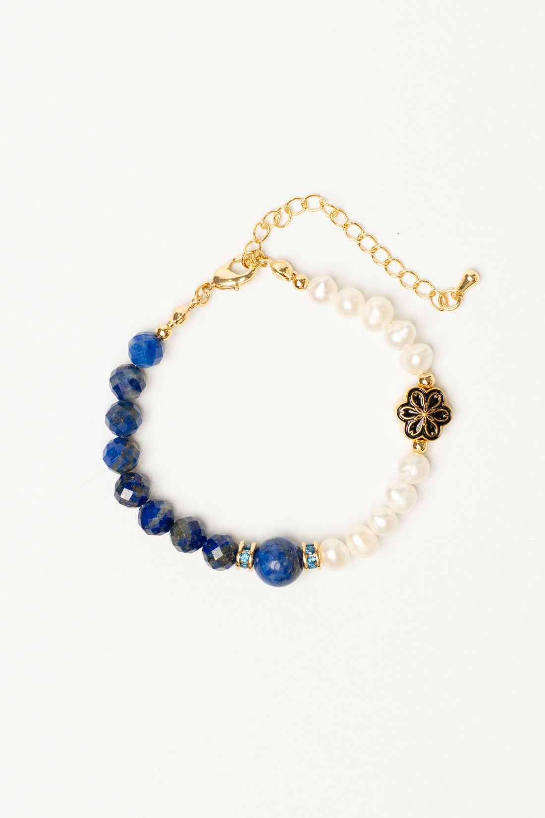 Birthstone Lazurite Pearl Spliced Bracelet - SEP - Mulstio - 3