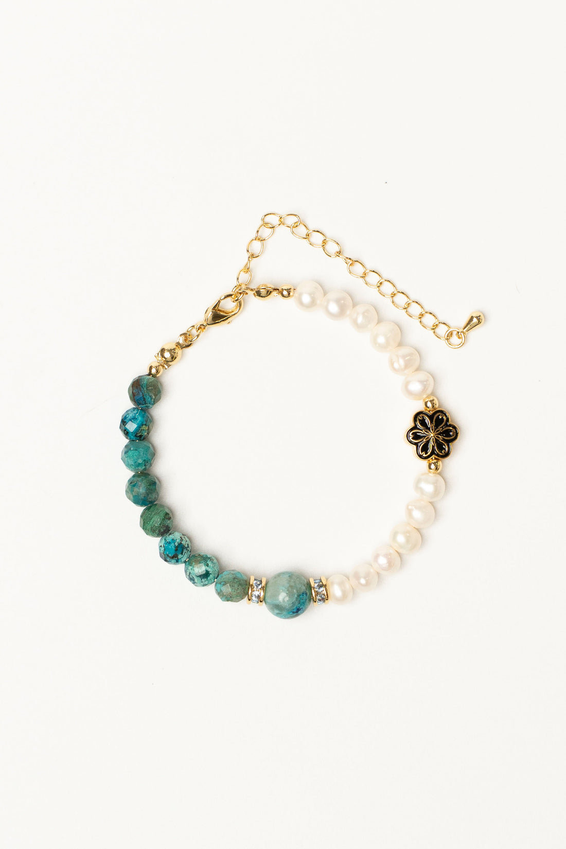 Birthstone Turquoise Pearl Spliced Bracelet - DEC - Mulstio -3