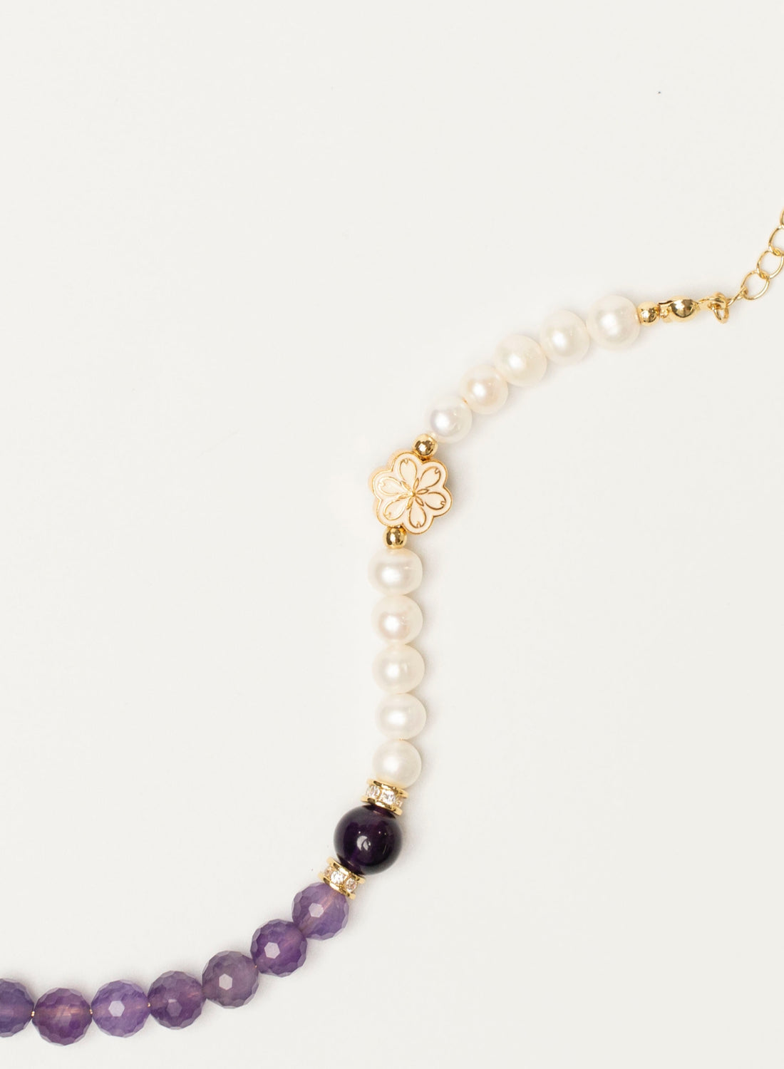 Birthstone Amethyst Pearl Spliced Bracelet - FEB - Mulstio - 5