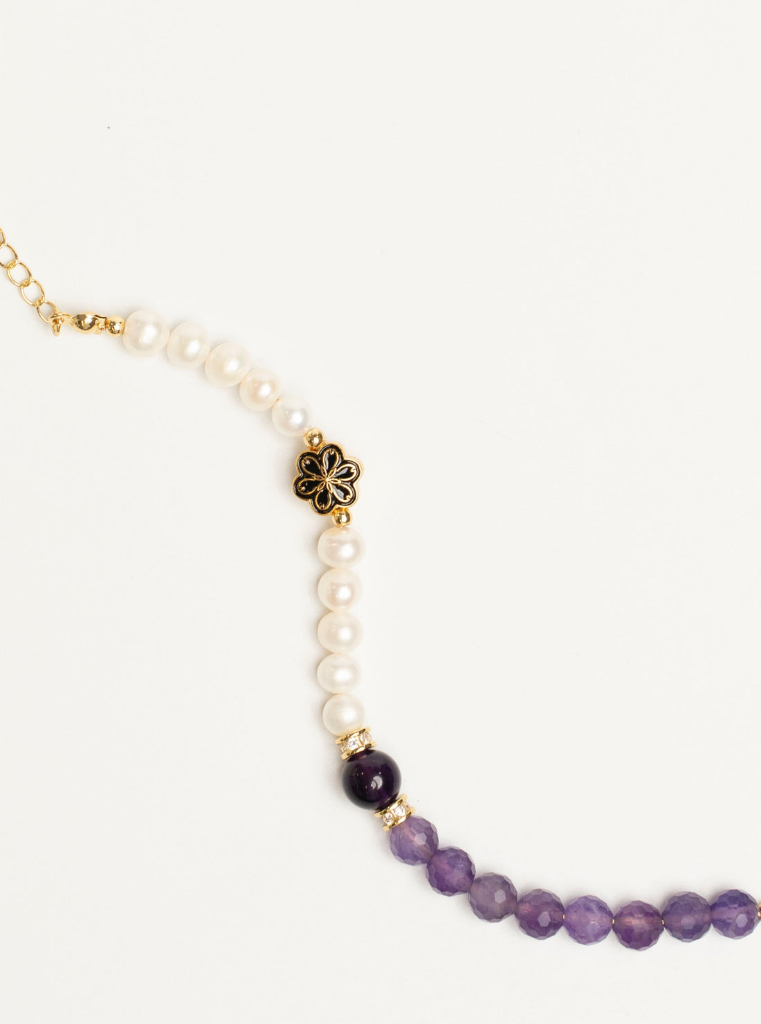 Birthstone Amethyst Pearl Spliced Bracelet - FEB - Mulstio - 6