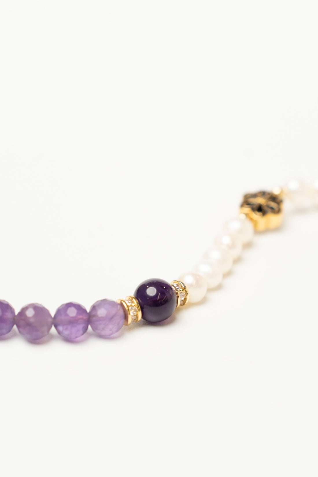 Birthstone Amethyst Pearl Spliced Bracelet - FEB - Mulstio - 7