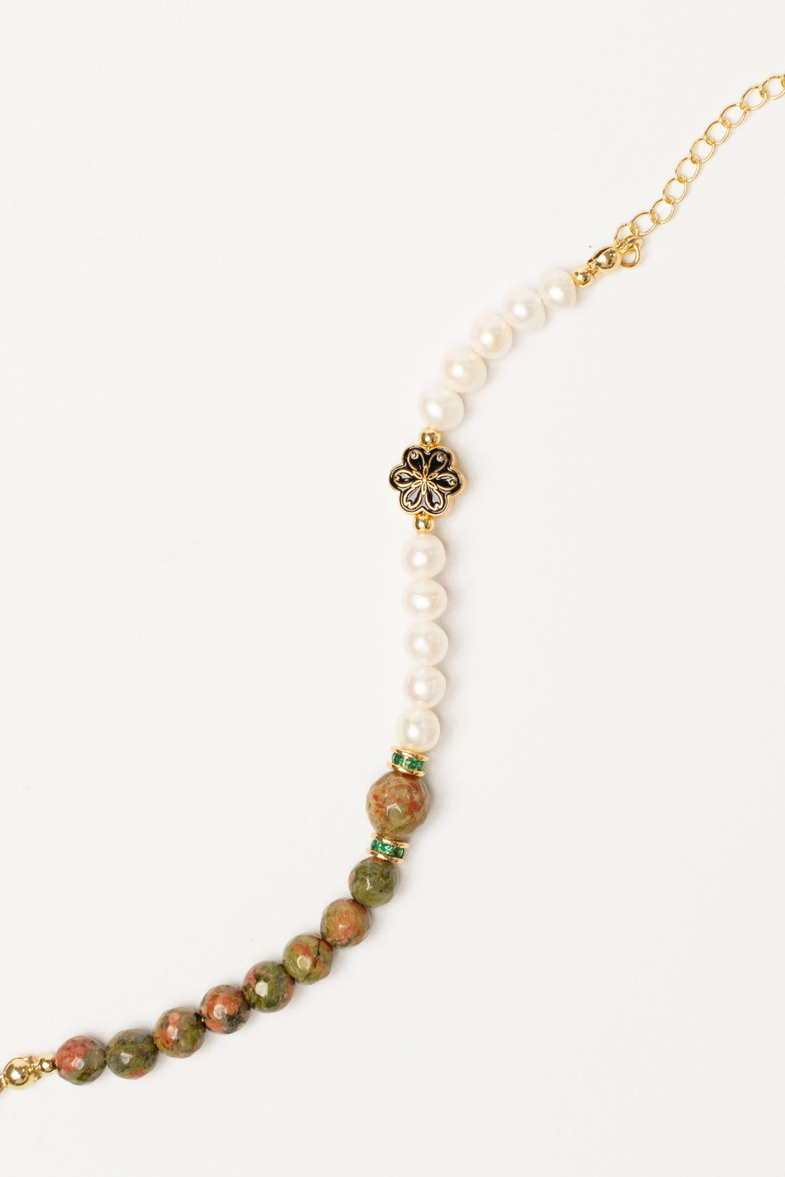 Birthstone Unakite Pearl Spliced Bracelet - MAY - Mulstio - 5