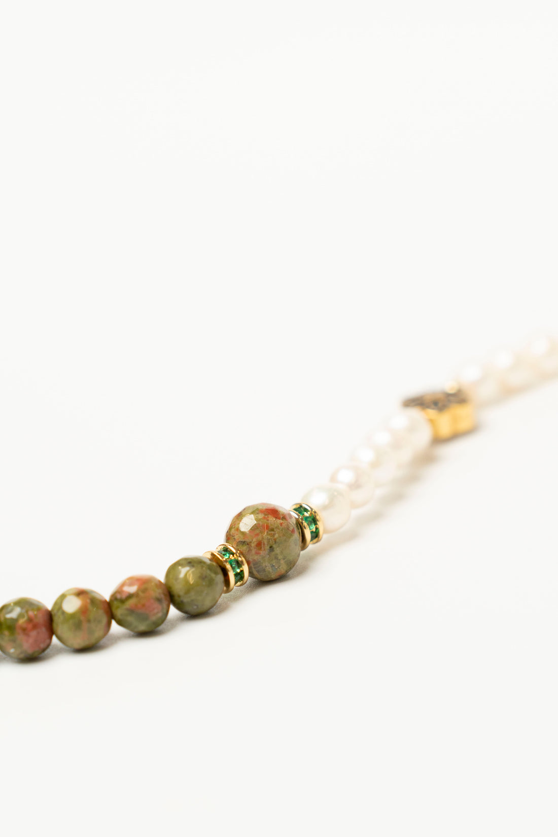 Birthstone Unakite Pearl Spliced Bracelet - MAY - Mulstio - 9