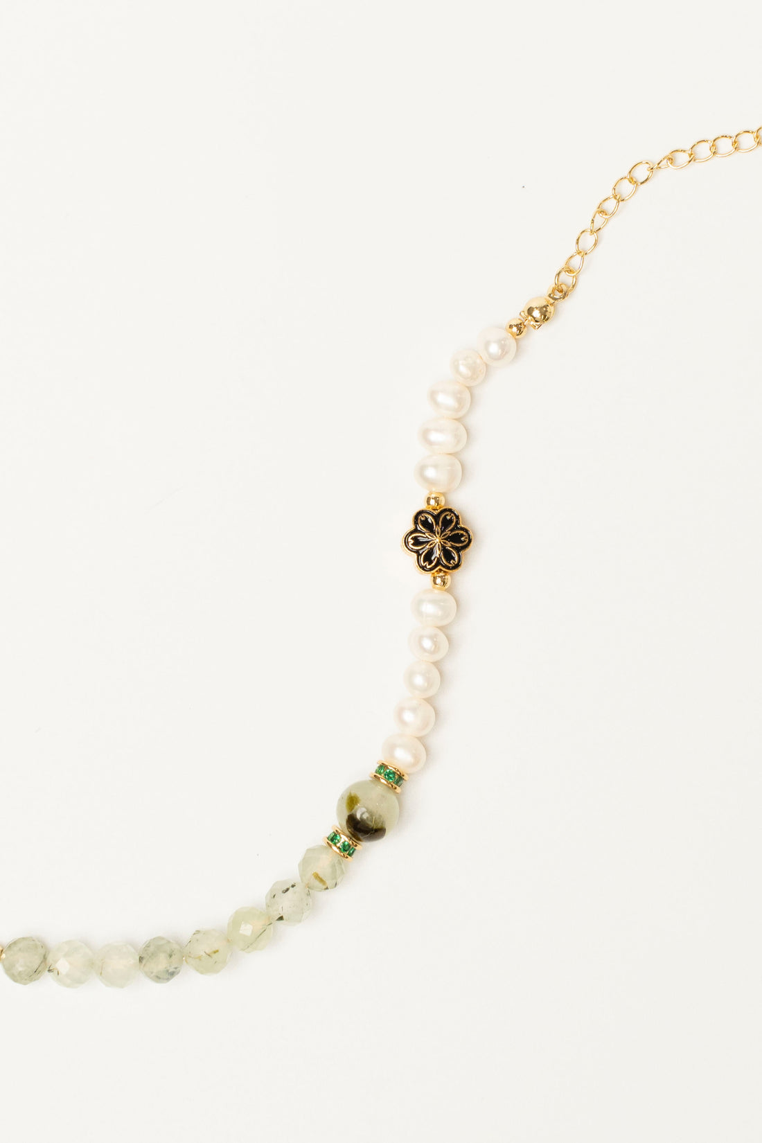 Birthstone Prehnite Pearl Spliced Bracelet - AUG - Mulstio -5