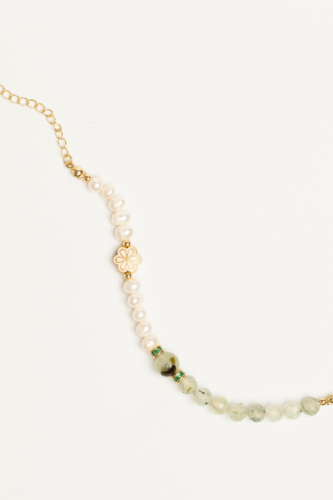 Birthstone Prehnite Pearl Spliced Bracelet - AUG - Mulstio -7