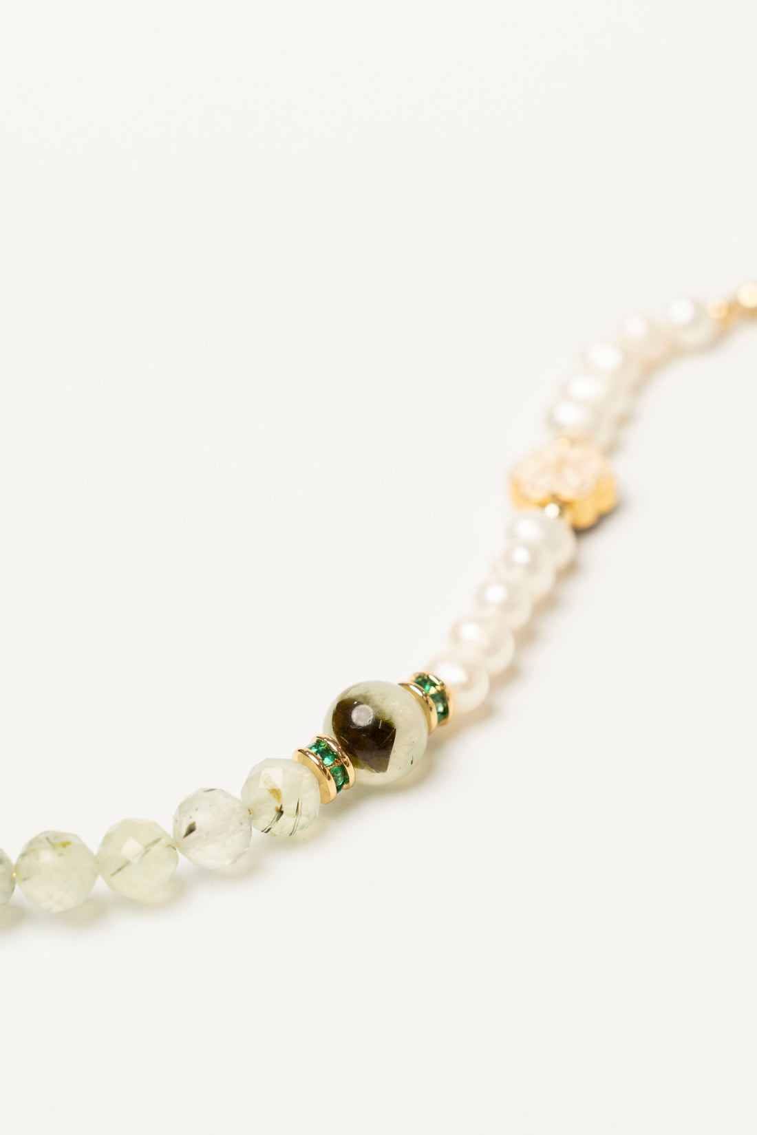 Birthstone Prehnite Pearl Spliced Bracelet - AUG - Mulstio -9