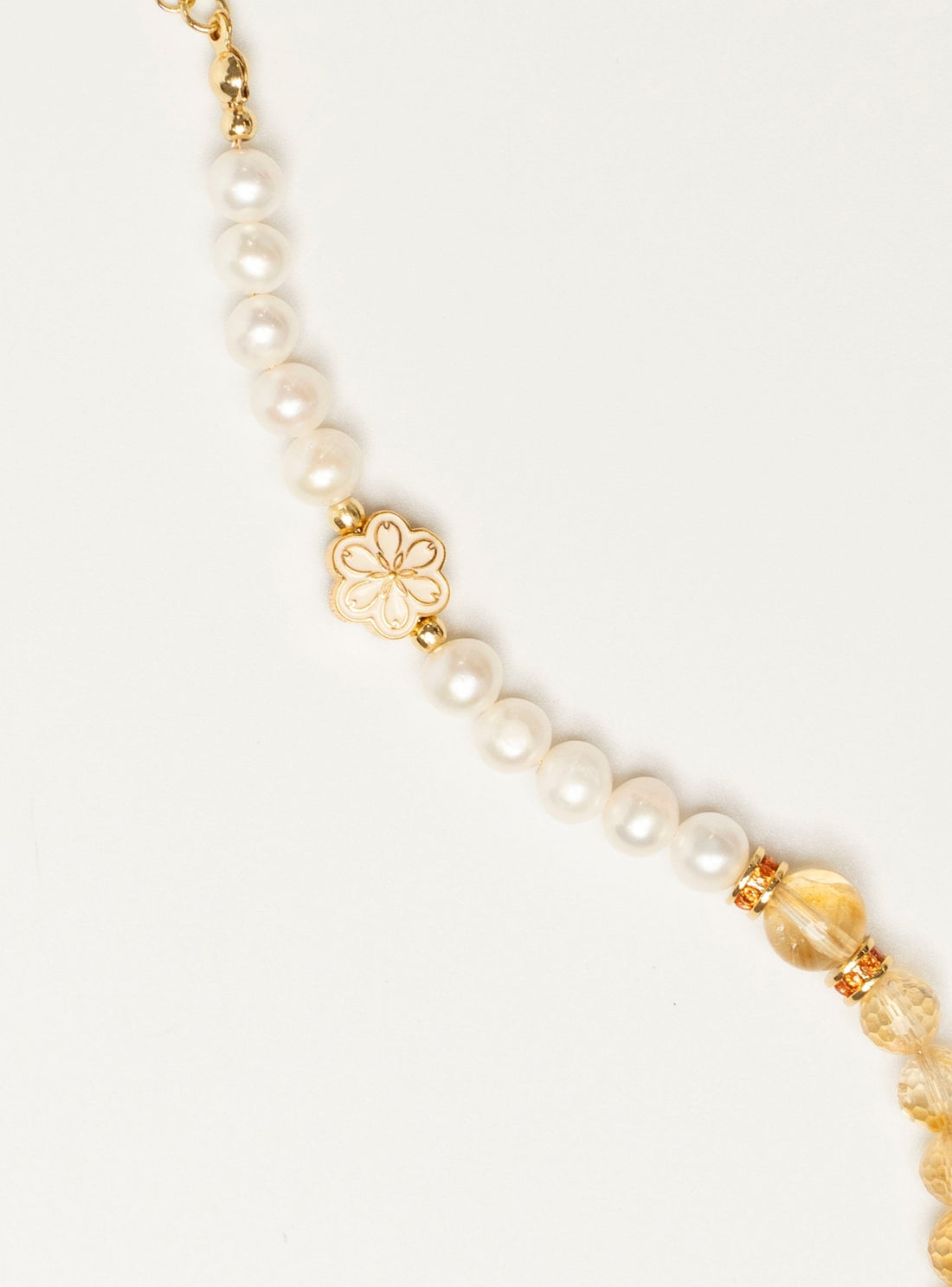 Birthstone Citrine Pearl Spliced Bracelet - NOV - Mulstio -5