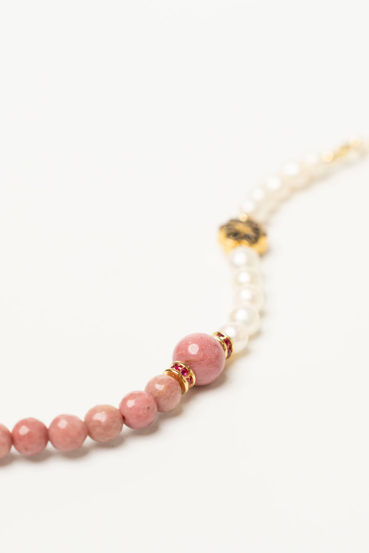 Birthstone Lnca Rose Pearl Spliced Bracelet - JUL - Mulstio -8