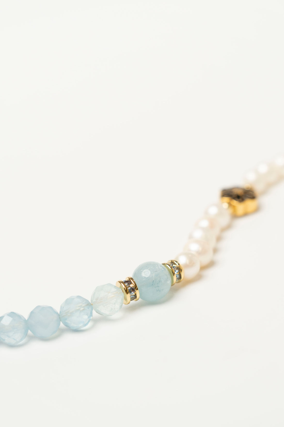 Birthstone Aquamarine Pearl Spliced Bracelet - MAR - Mulstio -8
