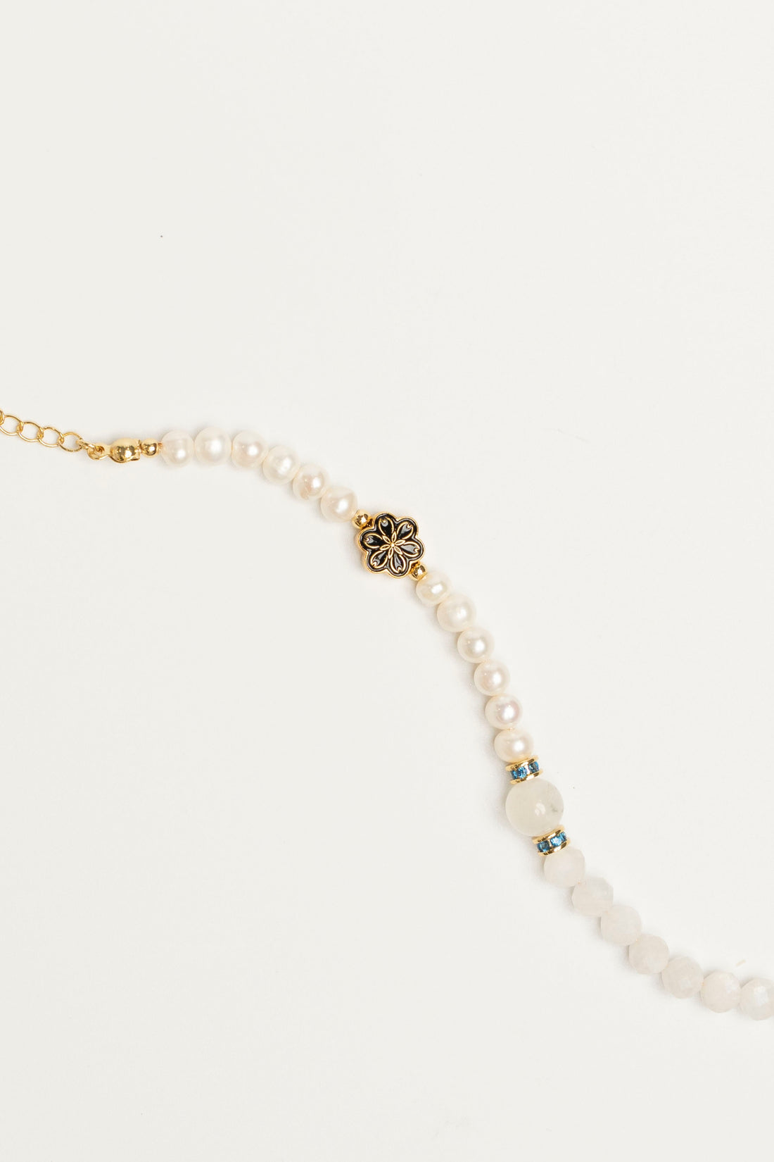 Birthstone Moonstone Pearl Spliced Bracelet - JUN - Mulstio -8