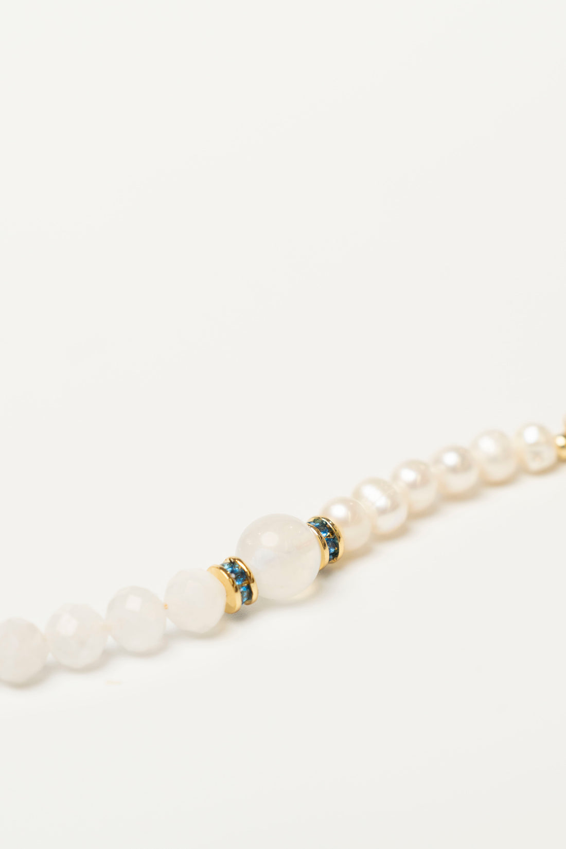 Birthstone Moonstone Pearl Spliced Bracelet - JUN - Mulstio -9