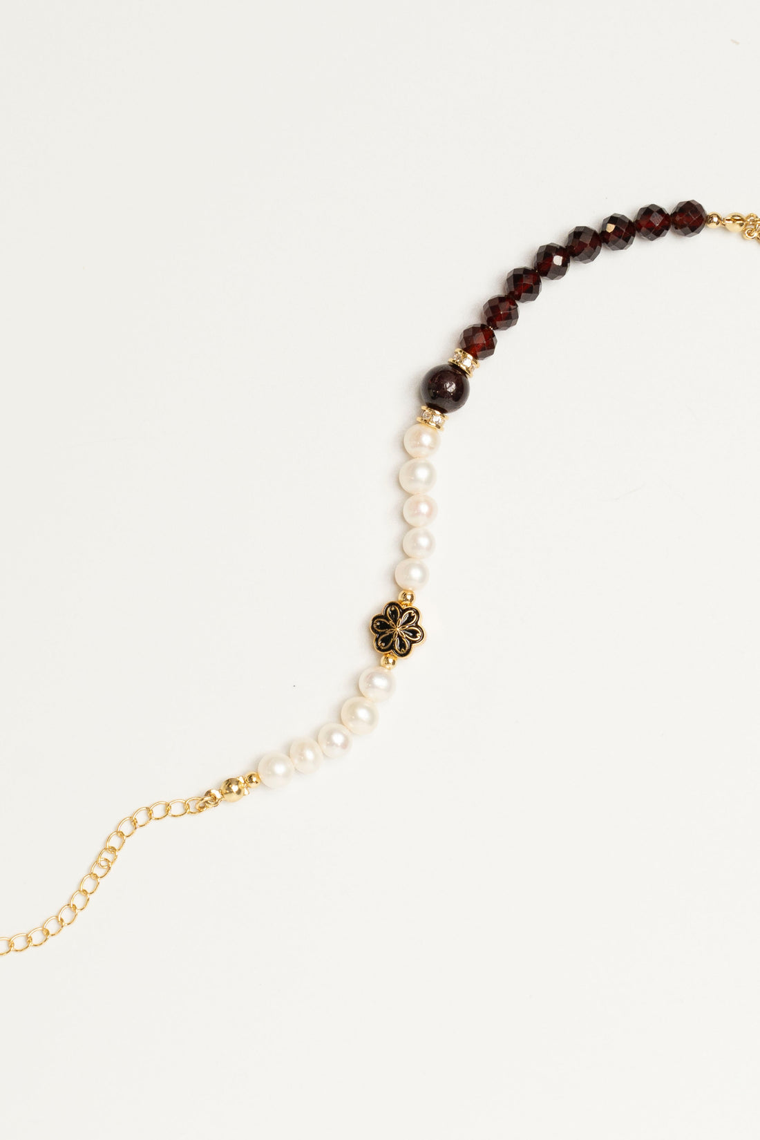 Birthstone Garnet Pearl Spliced Bracelet - JAN - Mulstio -7