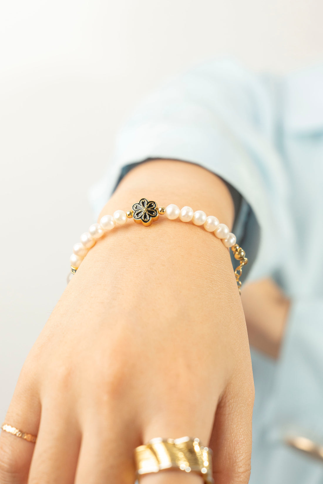 Birthstone Moonstone Pearl Spliced Bracelet - JUN - Mulstio -7